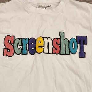 Men's White Screenshot Graphic T-Shirt, Large